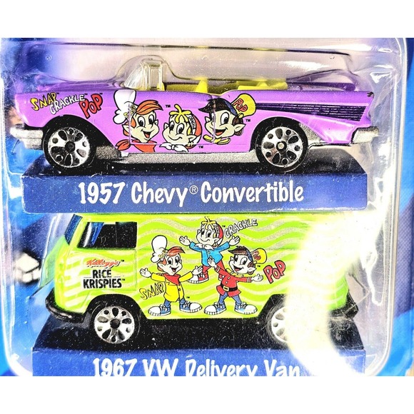 Matchbox 1/64 Rice Crispies 1957 Chevy Convertible and 1967 VW Delivery Van NRFB - Picture 2 of 7